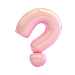 Poster - 3d pink question mark icon isolated on transparent background