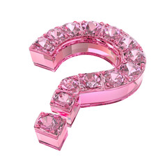 Poster - 3d pink question mark icon isolated on transparent background