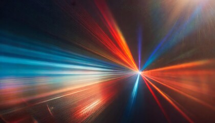 Poster - vibrant rays of motion captivating light and color with rainbow glares and defocused red, blue, and 
