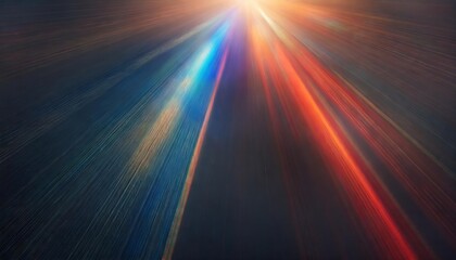 Poster - captivating rays of motion a stunning display of blurred light and rainbow glares with defocused red