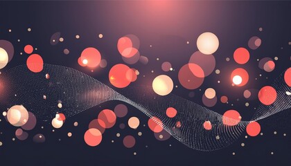 Poster - Stunning Red Glow Particle Abstract Bokeh Background A Captivating Visual Experience with Vibrant Colors, Soft Focus, and Dreamy Aesthetic for Creative Projects and Digital Art