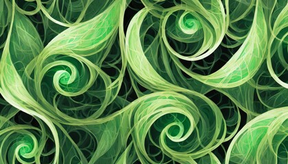 Poster - Seamless Modern Abstract Background with Green Swirls A Futuristic Design Element for Contemporary Art, Digital Projects, and Creative Endeavors in a Vibrant and Dynamic Style