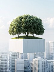 Poster - technological growth and innovation, vibrant landscapes, futuristic progress, growing potential through technology
