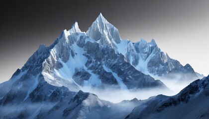 Poster - shimmering misty mountains an abstract futuristic d landscape showcasing frozen peaks and ethereal a