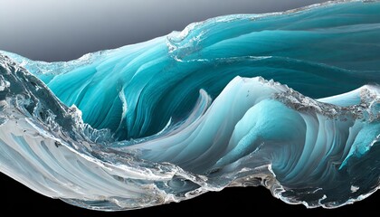 Poster - shimmering oceanic dreams a futuristic d texture of waves frozen in time, capturing the ethereal bea