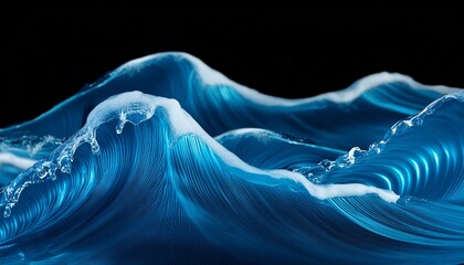 Poster - shimmering oceanic dreams a captivating abstract d texture of frozen waves in a futuristic aesthetic