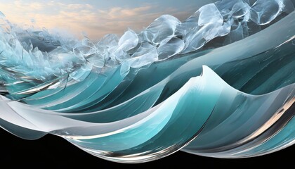 Poster - shimmering oceanic dreams a captivating d abstract texture of waves frozen in time, capturing the es