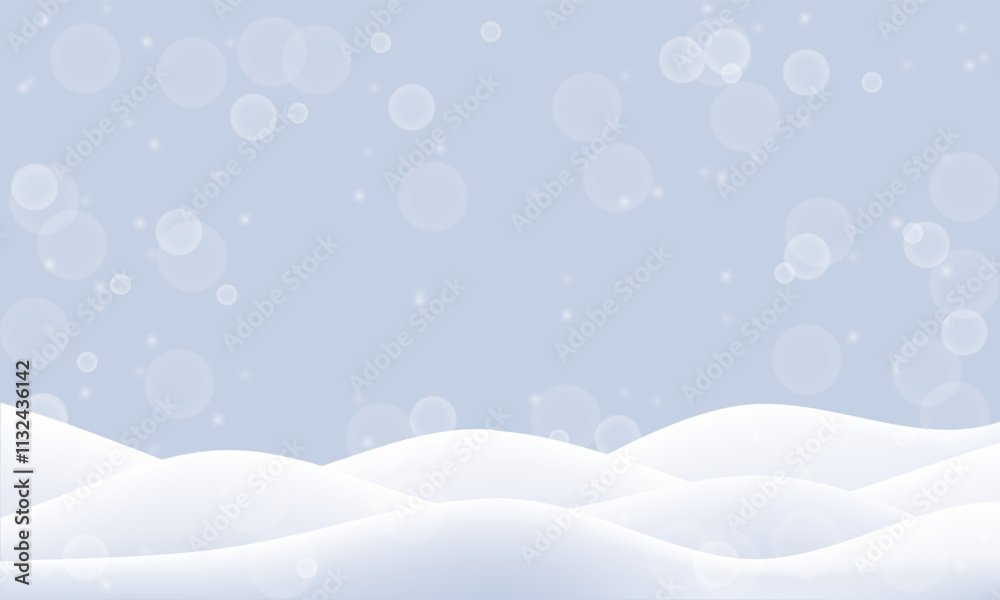 Winter snow background. 3d ground mountain. Vector snowy blue landscape ...