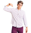 © Krakenimages.com - Young handsome man wearing business clothes and glasses strong person showing arm muscle, confident and proud of power