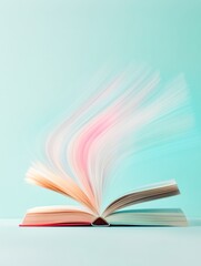 Poster - Dreamlike Book with Faint Glow on Pastel Background