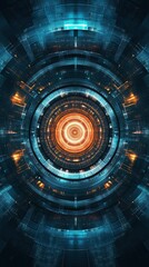Poster - Futuristic Technological Circular Core Design Artwork