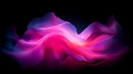 Aufkleber - A vibrant light trail curves smoothly against a black background, exuding a sense of motion and energy ideal for modern, tech-inspired concepts