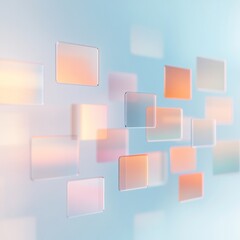 Poster - Minimalist Geometric Abstract with Reflective Surfaces and Muted Tones