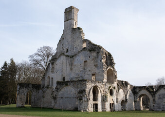 Wall Mural - Abbey ruins of Chaalis, dating from the early first millennium and located in France.