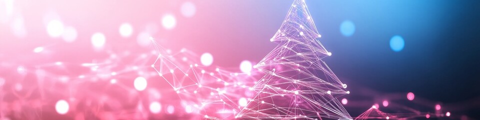 Poster - Modern Financial Holiday Visual Abstract Christmas Tree with Data Elements