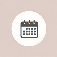 Aufkleber - calendar icon illustration on white background. Generative AI