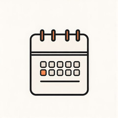 Aufkleber - calendar icon illustration on white background. Generative AI
