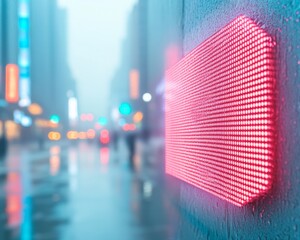 Poster - Neon Reflections Cryptocurrency Exchange in Rainy City Streets