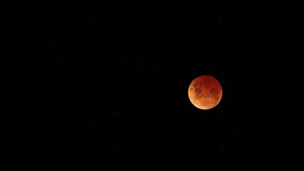 Wall Mural - Motion Of Bloody Moon Moving At The Night Sky. - timelapse shot
