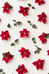 Fototapete - Elegant Holiday Floral Pattern for National Poinsettia Day, Christmas, and Thanksgiving Wrapping Paper
