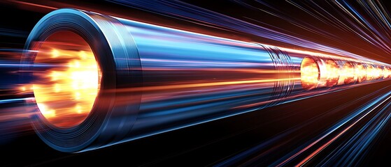 Poster - High-speed data transfer through futuristic pipeline.