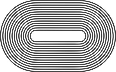 Wall Mural - abstract line pattern ellipse shape. retro geometric design element. oval organic figure. modern str