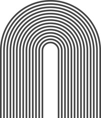 Wall Mural - abstract line pattern shape. retro geometric design element. rainbow arch and wavy organic figure. m