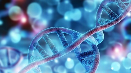 Poster - double helix dna strand, genetic code, molecular biology illustration, biotechnology concept.