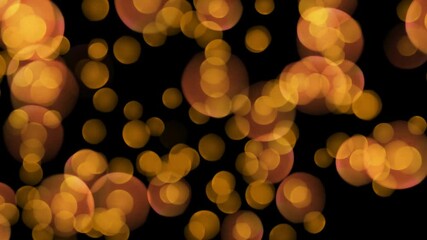 Wall Mural - golden particles on black background in slow motion animation. shiny christmas gold lights. high qua