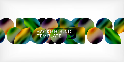 Aufkleber - Color geometric shapes background shadow circles