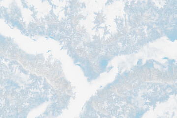 Poster - Abstract aerial view of frost patterns on a Transparent surface.