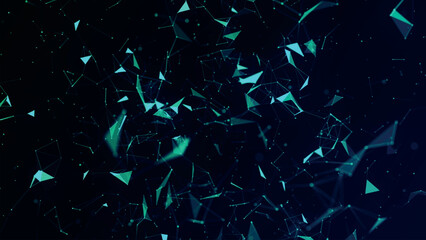 Poster - Abstract background with connected dots and lines. Digital technology background. Network connection dots and lines. Plexus effect. 3D Vector illustration.