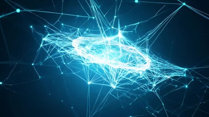 Poster - Illuminating threads of light intertwine in a mesmerizing digital cosmos during a captivating nighttime display. Generative AI