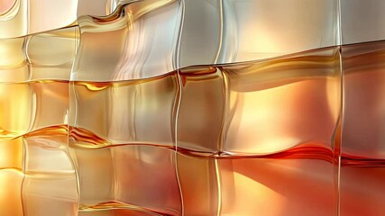 Poster - Flowing amber waves create mesmerizing patterns in a warm light display inspired by nature's textures. Generative AI