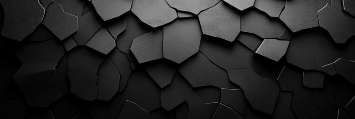 Poster - Delicate geometric patterns on a black matte background create an elegant visual texture