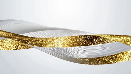 Poster - Elegant golden and silver ribbons intertwining gracefully in a shimmering display of creativity. Generative AI