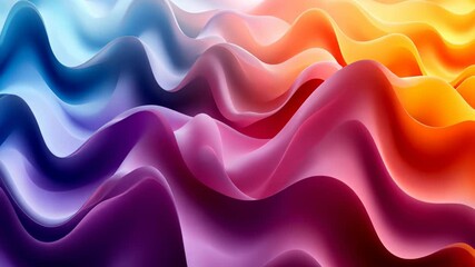 Poster - Vibrant waves of color create a mesmerizing dance in a modern art display at sunset. Generative AI