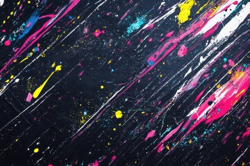 Poster - Vibrant abstract paint texture with bright streaks on dark background