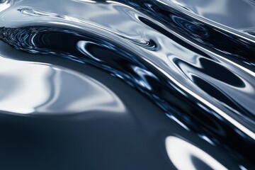 Poster - glossy surface with reflections in cool tones creates a serene visual experience