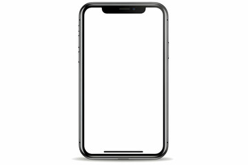 Poster - Smartphone with blank screen, isolated on white background.