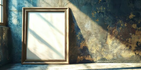 Poster - White frame is sitting on a wall
