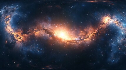 Wall Mural - 360-degree space nebula panorama in equirectangular projection - hdri spherical environment map feat