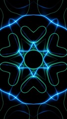 Poster - A sacred 3D kaleidoscopic mandala with abstract, trippy art and psychedelic trance visuals, energizing the third eye and chakras in