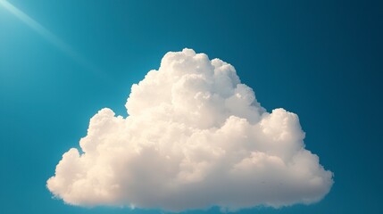 Wall Mural - Sunlit Cumulus Cloud Against Azure Sky