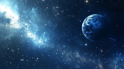 Wall Mural - vast starry space background with nebula, stars, and cosmic dust in deep outer space – ideal for sci