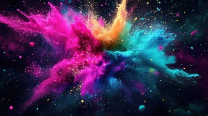 Aufkleber - Vibrant Color Explosion A Stunning Visual Display Of Powder