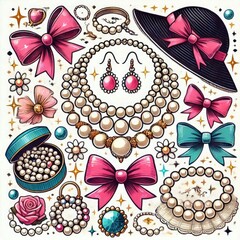 Poster -  illustration National Wear Your Pearls Day - accessorize with pearls, express yourself, and dazzle everyone you meet!