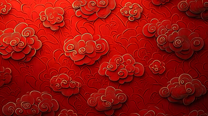 Wall Mural - Red Chinese Pattern Background