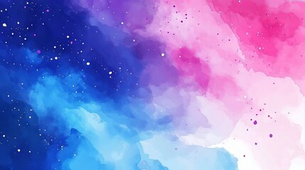 Wall Mural - vibrant cosmic watercolor vector illustration of a colorful space background with stars, nebulas, an