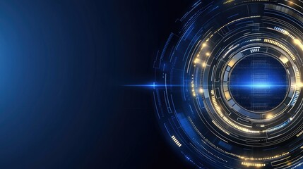 Poster - illustration showcases a glowing brain constructed from digital connections, set on a dark blue background filled with binary code